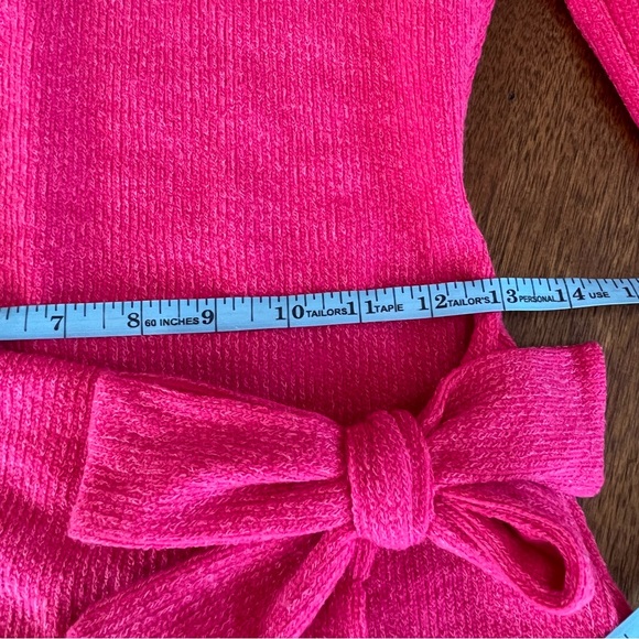 Lush Heathered Hot Pink Faux Wrap Sweater Dress, Size Small. - Picture 12 of 13